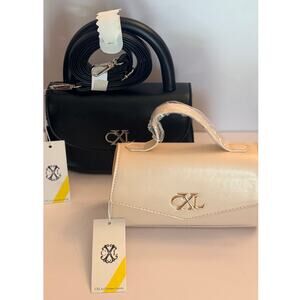 (2) CXL by Christian Lacroix Crossbody Bags Bundle Black & Cream NWT